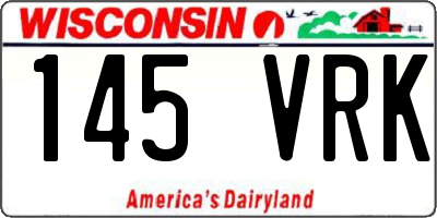 WI license plate 145VRK