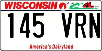 WI license plate 145VRN
