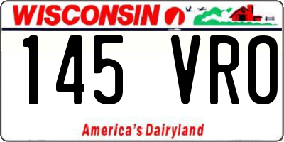 WI license plate 145VRO