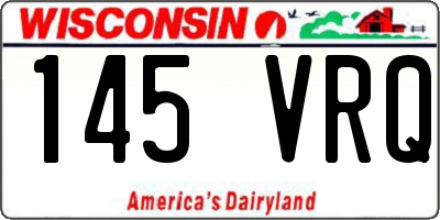 WI license plate 145VRQ