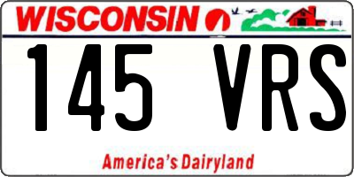 WI license plate 145VRS