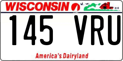 WI license plate 145VRU
