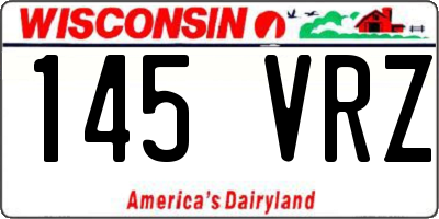 WI license plate 145VRZ