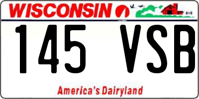 WI license plate 145VSB