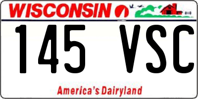 WI license plate 145VSC
