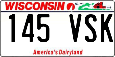 WI license plate 145VSK