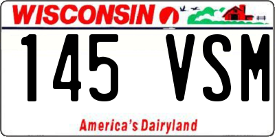 WI license plate 145VSM