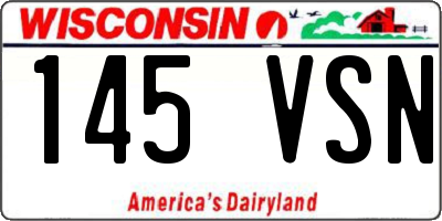 WI license plate 145VSN