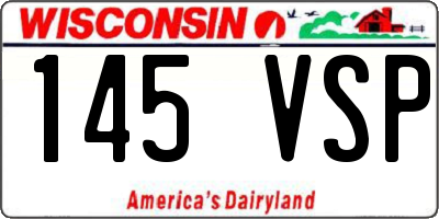 WI license plate 145VSP