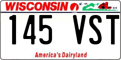 WI license plate 145VST