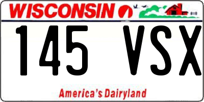 WI license plate 145VSX