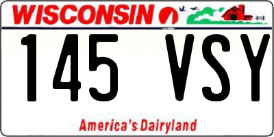 WI license plate 145VSY