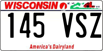WI license plate 145VSZ