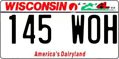 WI license plate 145WOH