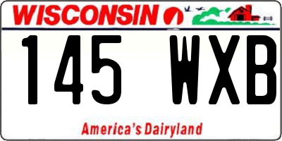 WI license plate 145WXB