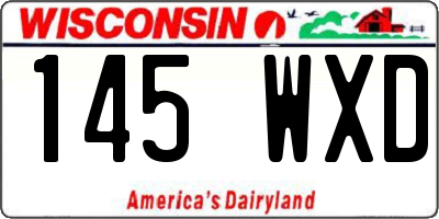 WI license plate 145WXD