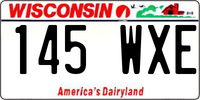 WI license plate 145WXE