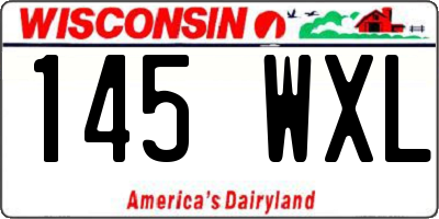 WI license plate 145WXL