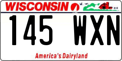 WI license plate 145WXN