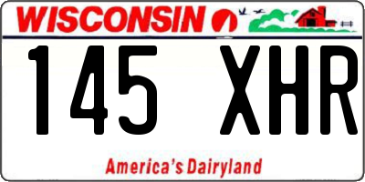 WI license plate 145XHR