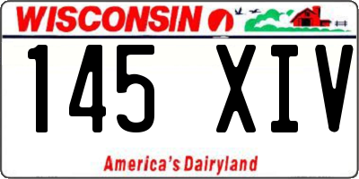 WI license plate 145XIV