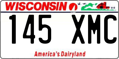 WI license plate 145XMC