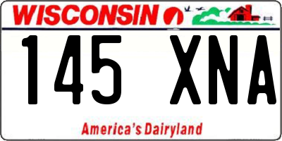 WI license plate 145XNA