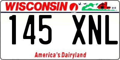WI license plate 145XNL