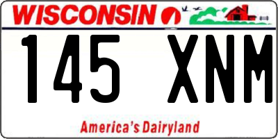 WI license plate 145XNM