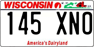 WI license plate 145XNO