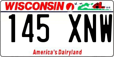 WI license plate 145XNW