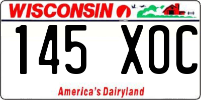 WI license plate 145XOC