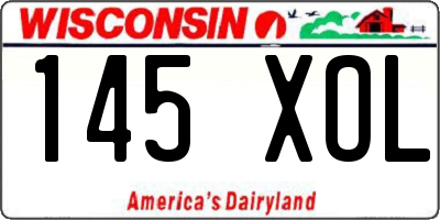 WI license plate 145XOL