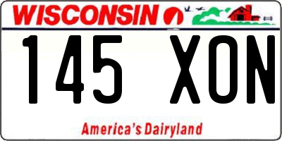 WI license plate 145XON