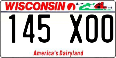 WI license plate 145XOO