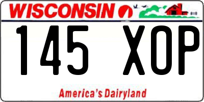 WI license plate 145XOP