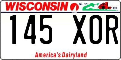 WI license plate 145XOR