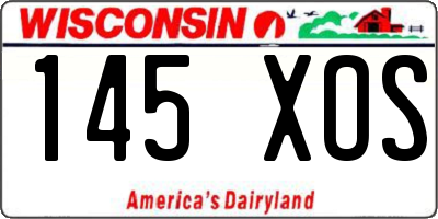 WI license plate 145XOS