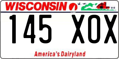 WI license plate 145XOX