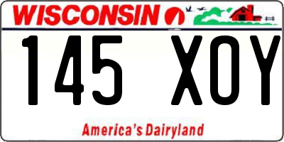 WI license plate 145XOY
