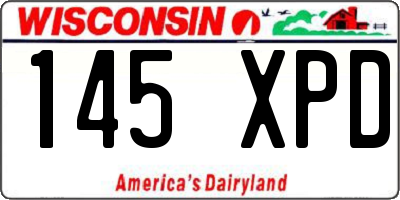 WI license plate 145XPD
