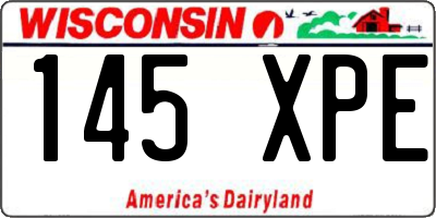 WI license plate 145XPE