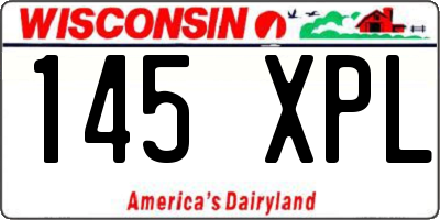 WI license plate 145XPL