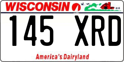 WI license plate 145XRD