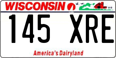 WI license plate 145XRE