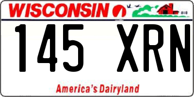 WI license plate 145XRN