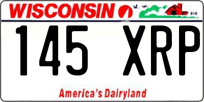 WI license plate 145XRP