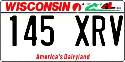 WI license plate 145XRV