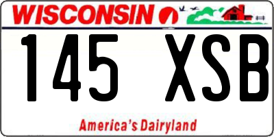 WI license plate 145XSB