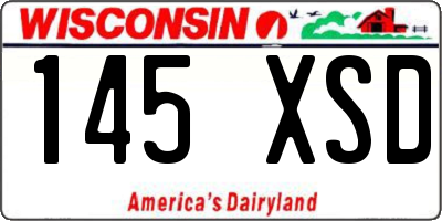 WI license plate 145XSD